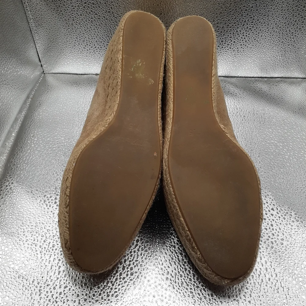 Matiko Tan Slip On Wedged Espadrilles Loafers Women's Size 7.5